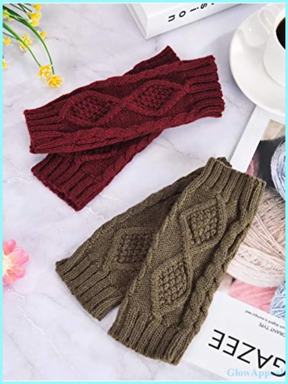 Fingerless Gloves for Women with Thumb Hole - Cozy Knit Half Finger Gloves for